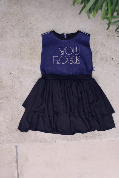 Ikkikidz You rock black dress