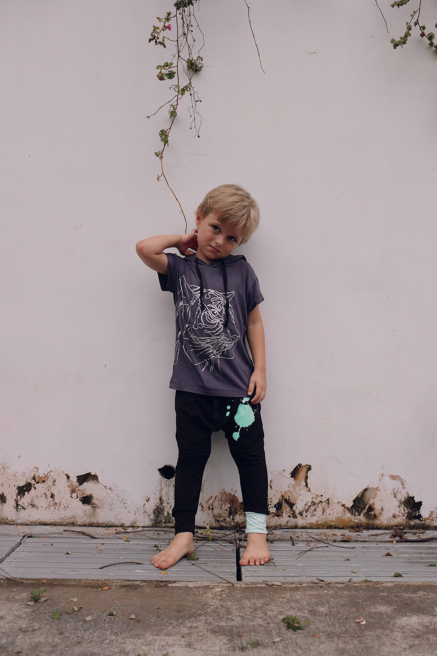 ikkikidz Tiger Hoodie T-shirt | kids Fashion | The Green Collective SG