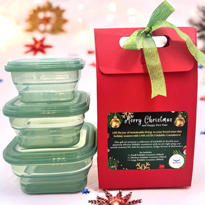 Unplastik Gift Set_Foldable Containers_Pine Green