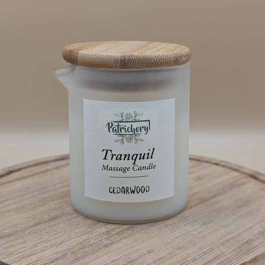 Patrichory Tranquil Cedarwood Massage Candle | Home fragrances | The Green Collective SG