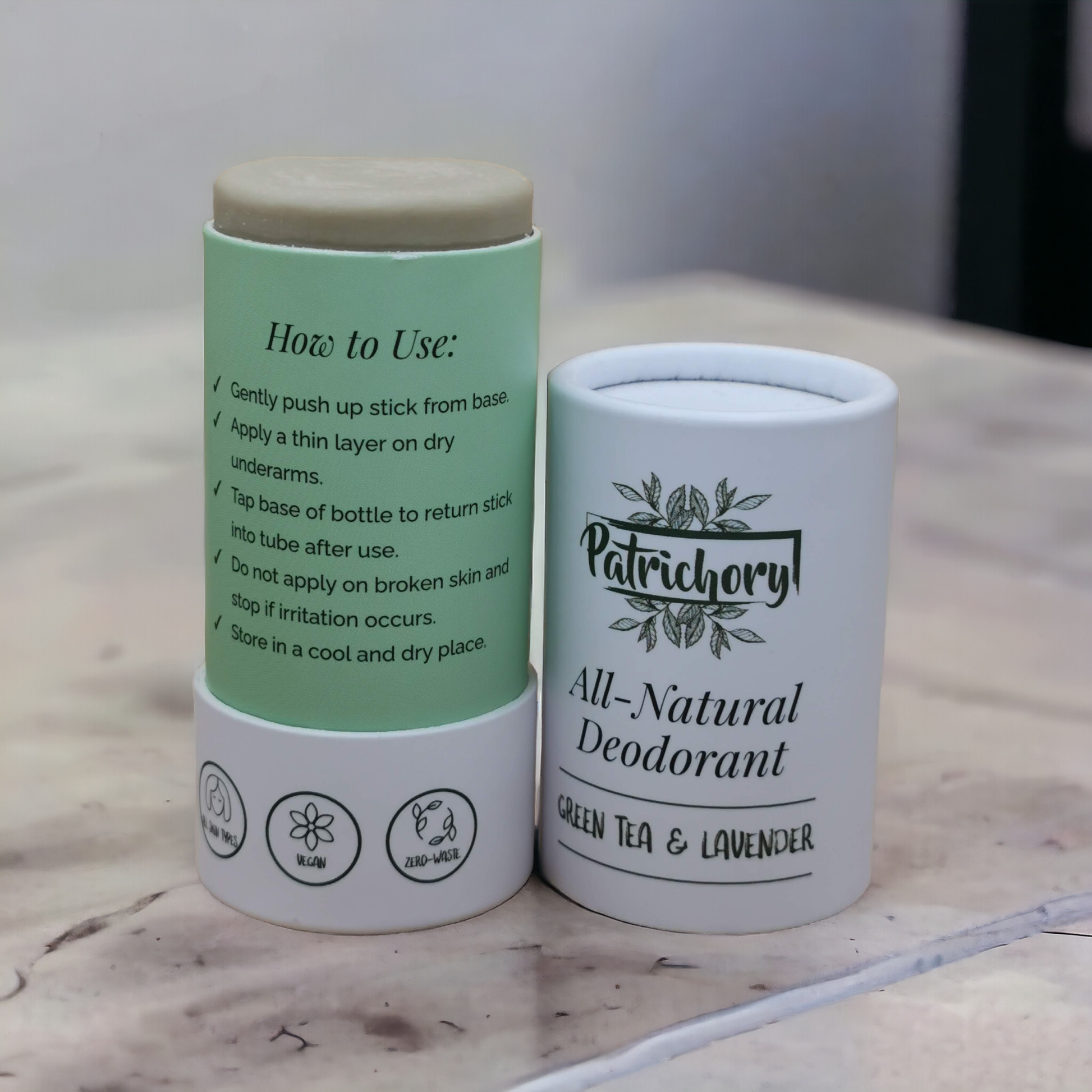 Patrichory Natural Deodorant Green Tea & Lavender | Deodrants & Fragrances | The Green Collective SG