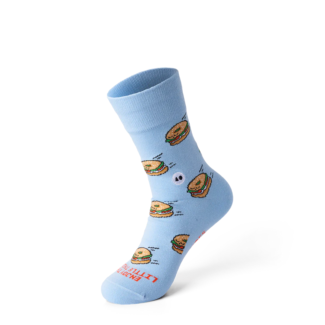 Talking Toes Flying Bagel Crew Sock | Socks | The Green Collective SG