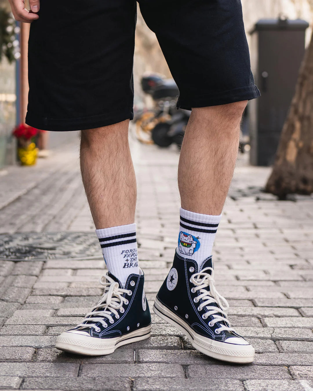 Talking Toes Fortune Feline Athletic Crew Sock | Socks | The Green Collective SG