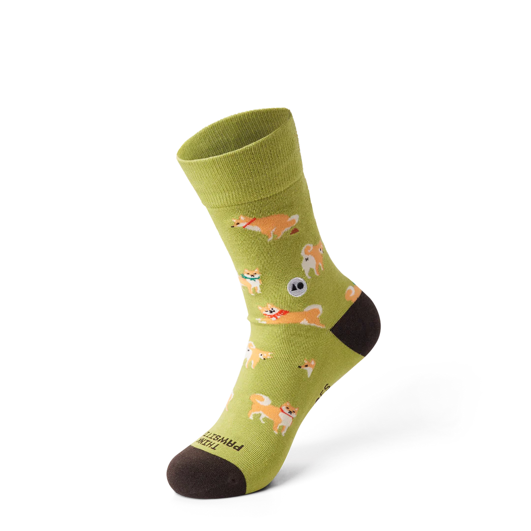 Talking Toes Pawsitively Shiba Crew Sock | Socks | The Green Collective SG