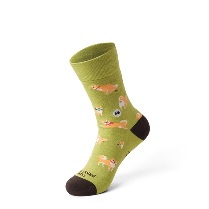 Talking Toes Pawsitively Shiba Crew Sock | Socks | The Green Collective SG