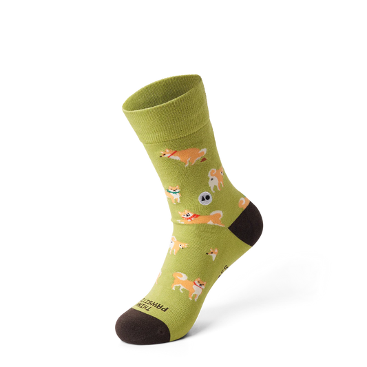 Talking Toes Pawsitively Shiba Crew Sock | Socks | The Green Collective SG