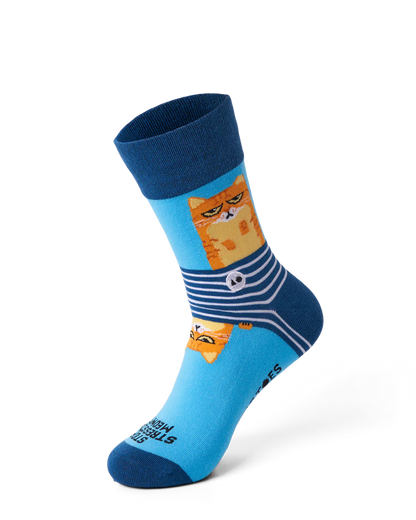 Talking Toes Relief Ginger Cat Crew Sock | Other Accessories | The Green Collective SG