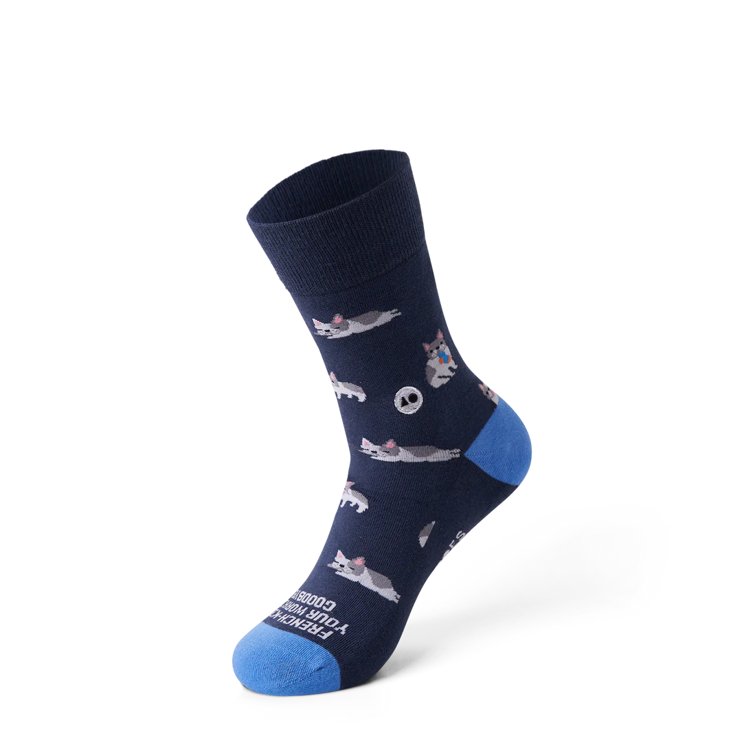 Talking Toes Worry-Free Frenchie Crew Sock | Socks | The Green Collective SG