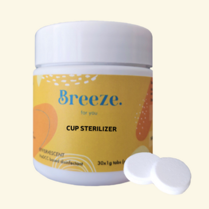 Period cup sterilizer effervescent tablets | Breeze for you | menstrual cup sterilizers