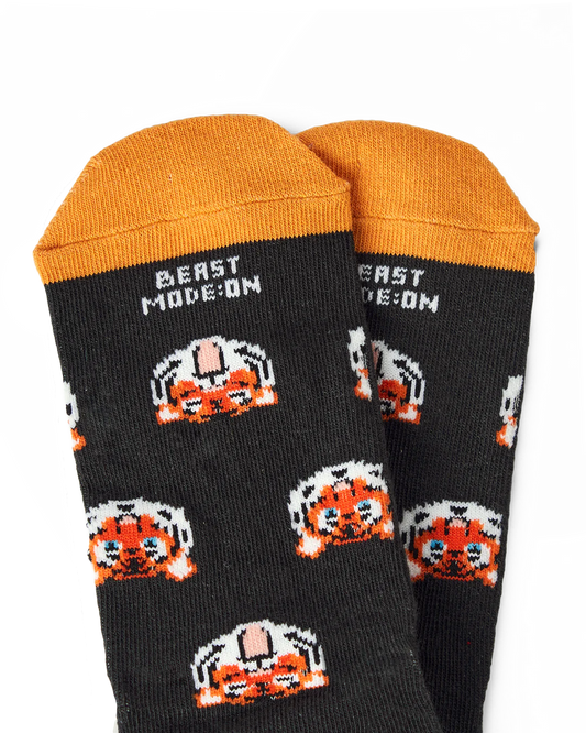 Talking Toes Kids Crew Sock Wild Tiger | Other Accessories | The Green Collective SG