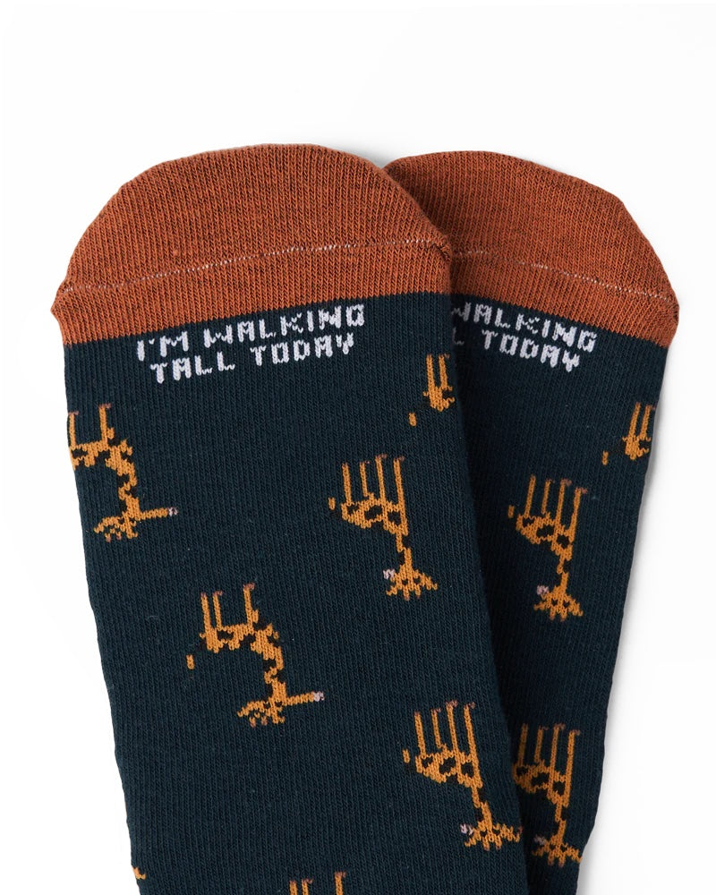 Talking Toes Walking Tall Giraffe Kids Crew Sock (7-9 Years) | Other Accessories | The Green Collective SG