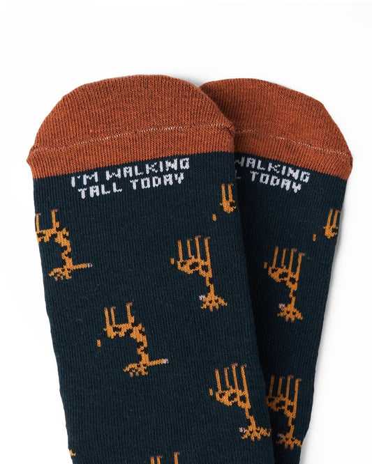 Talking Toes Walking Tall Giraffe Kids Crew Sock (7-9 Years) | Other Accessories | The Green Collective SG