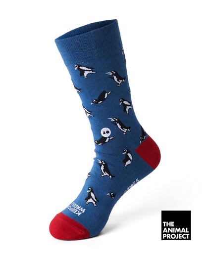 Talking Toes Keep Calm Penguin  One Size Crew Socks for Adults