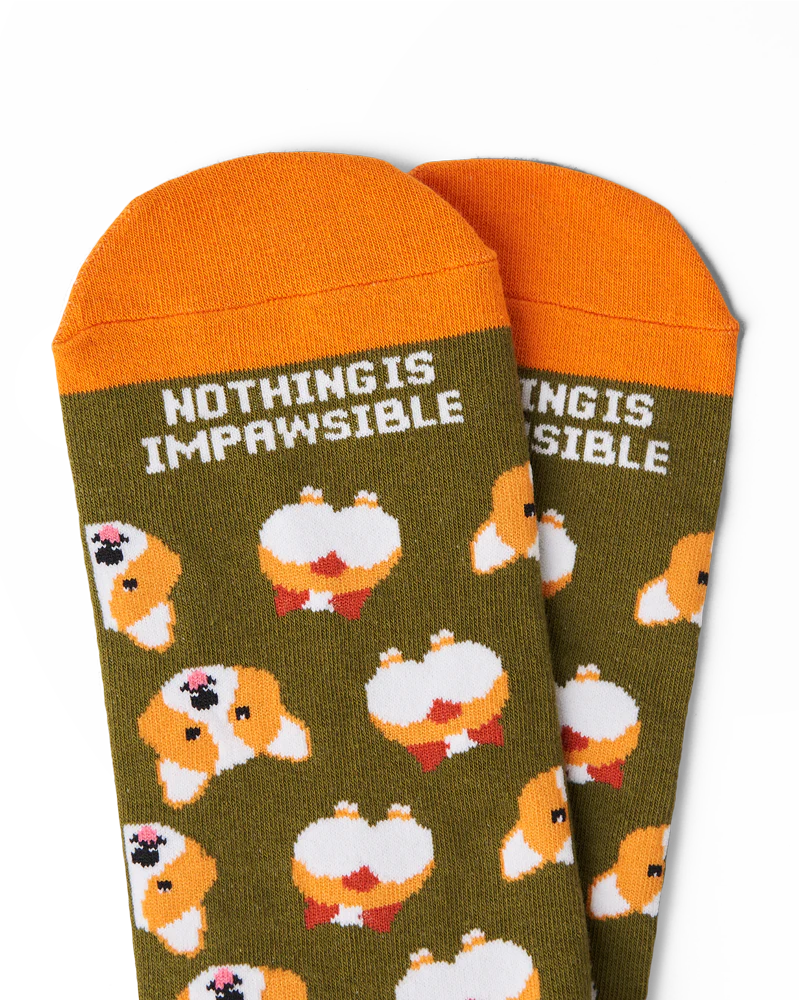 Talking Toes Impawsible Corgi Crew Sock | Other Accessories | The Green Collective SG