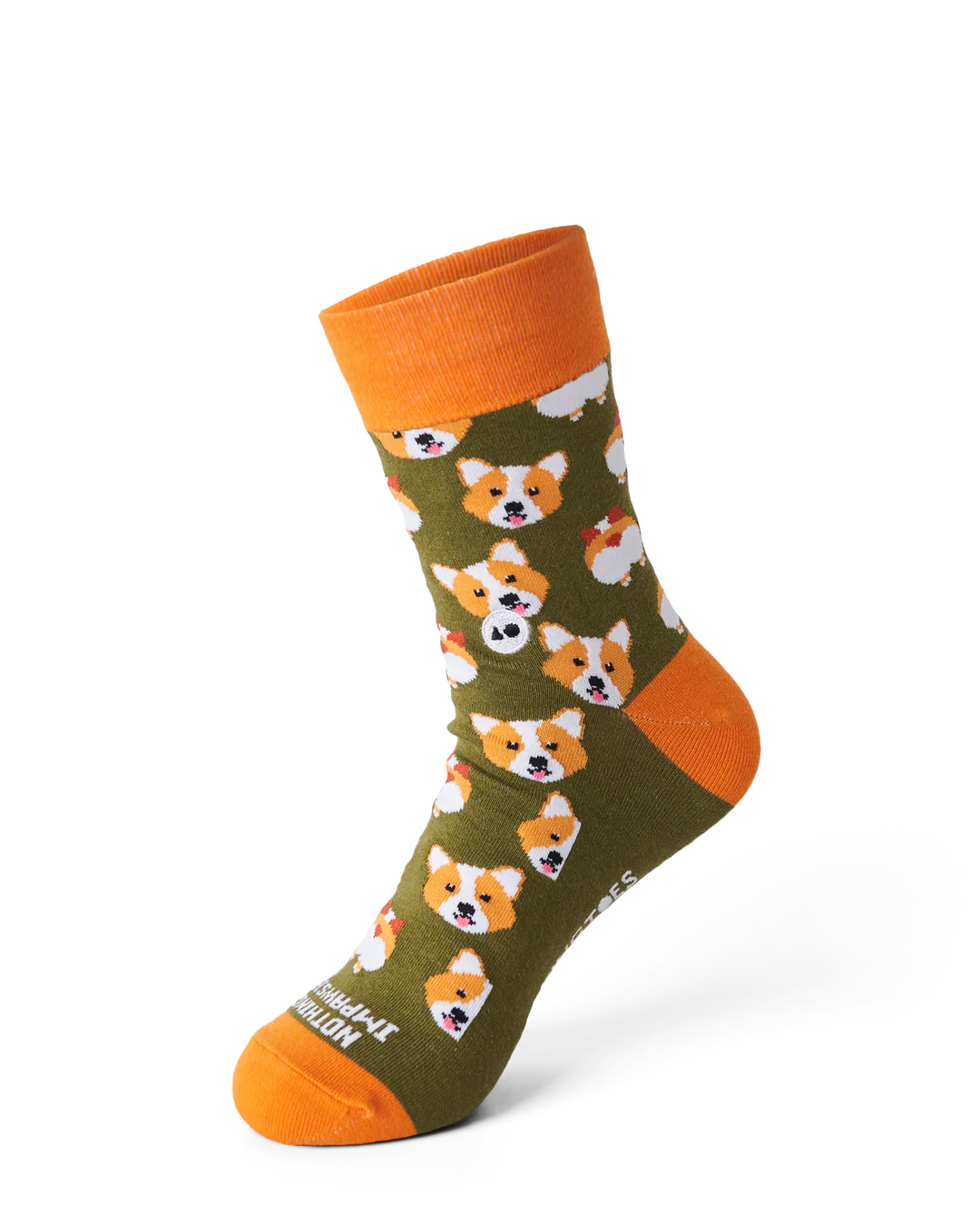 Talking Toes Impawsible Corgi Crew Sock | Other Accessories | The Green Collective SG