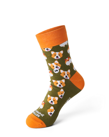 Talking Toes Impawsible Corgi Crew Sock | Other Accessories | The Green Collective SG