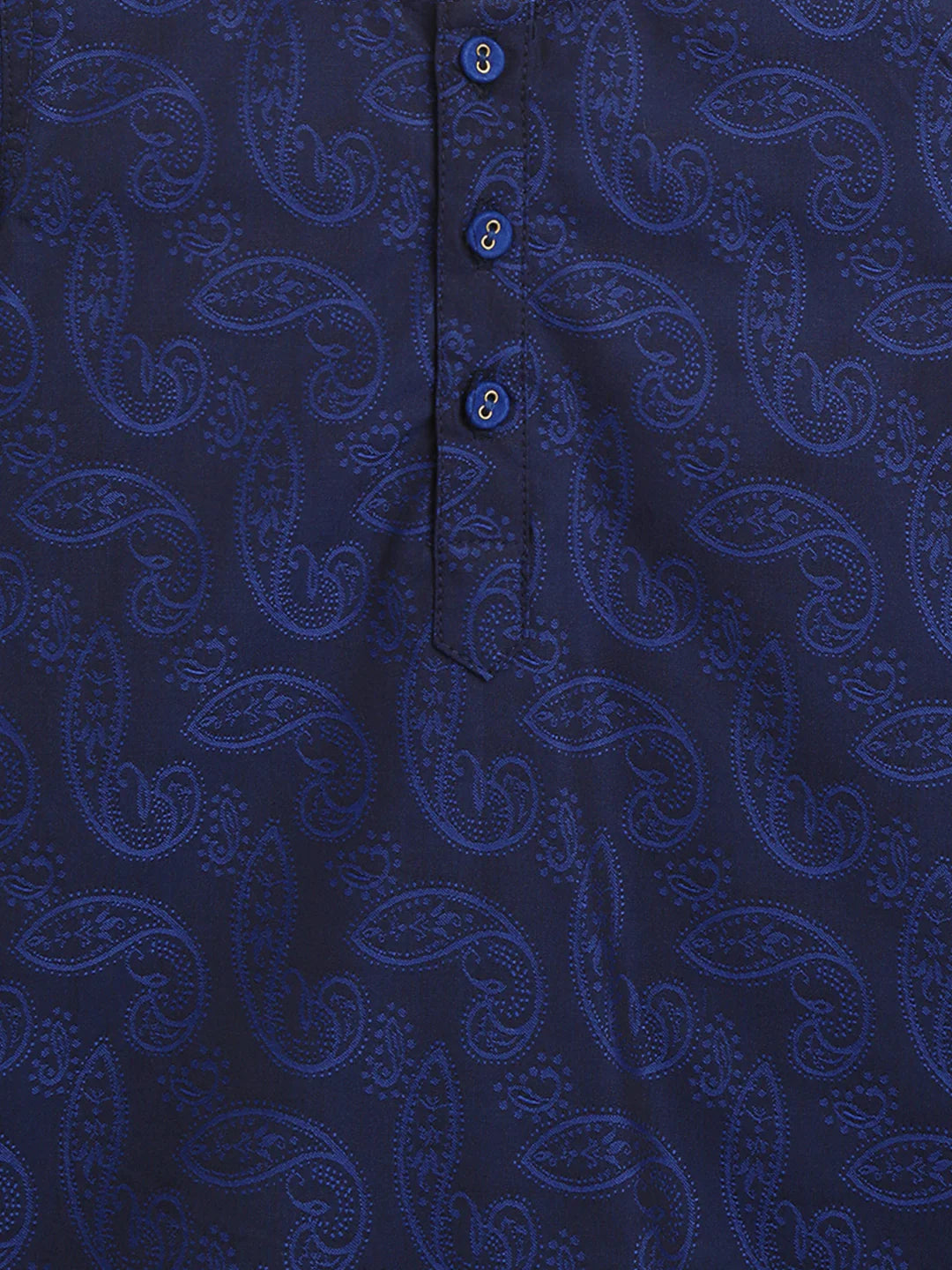 Nimbu Jacquard Paisley Navy Blue Kurta Dhoti