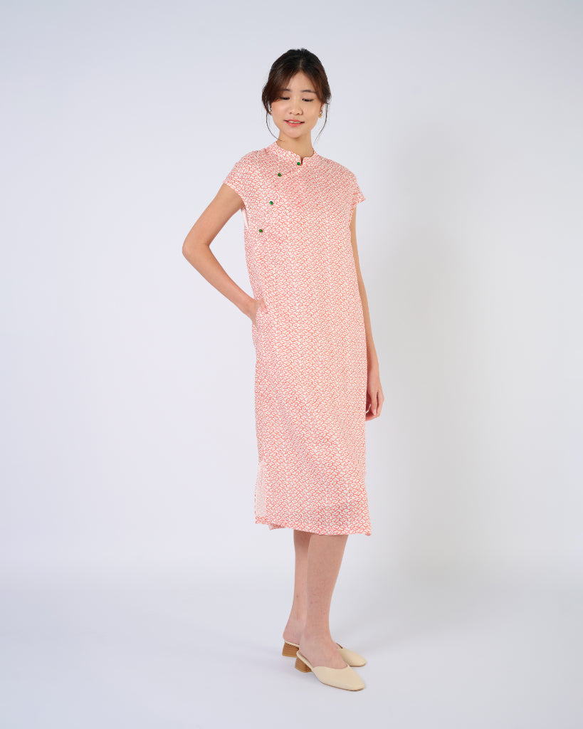 You Living Cap Sleeve Cheongsam Dress – Auspicious Cloud