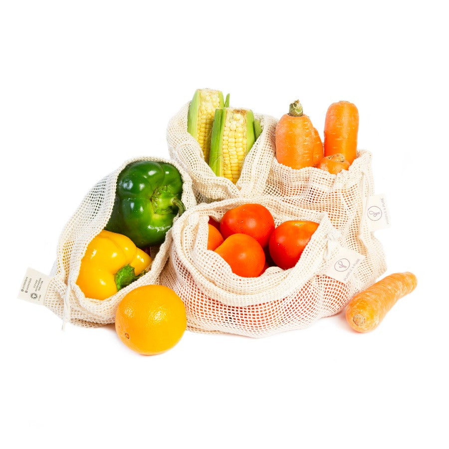 Purple & Pure Organic Cotton Mesh Produce Bags - GOTS Certified - Pack of 4 | Other Accessories | The Green Collective SG