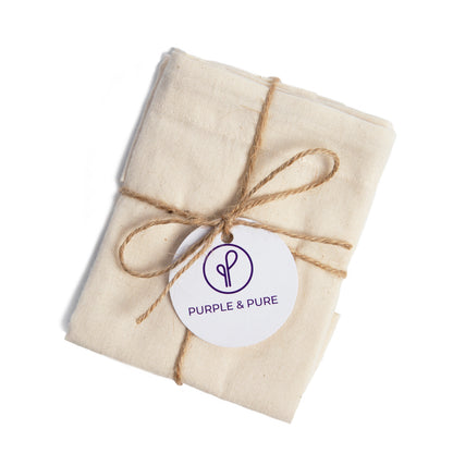 Purple & Pure Organic Muslin Cotton Produce Bag - GOTS Certified - Pack of 4 | Other Accessories | The Green Collective SG