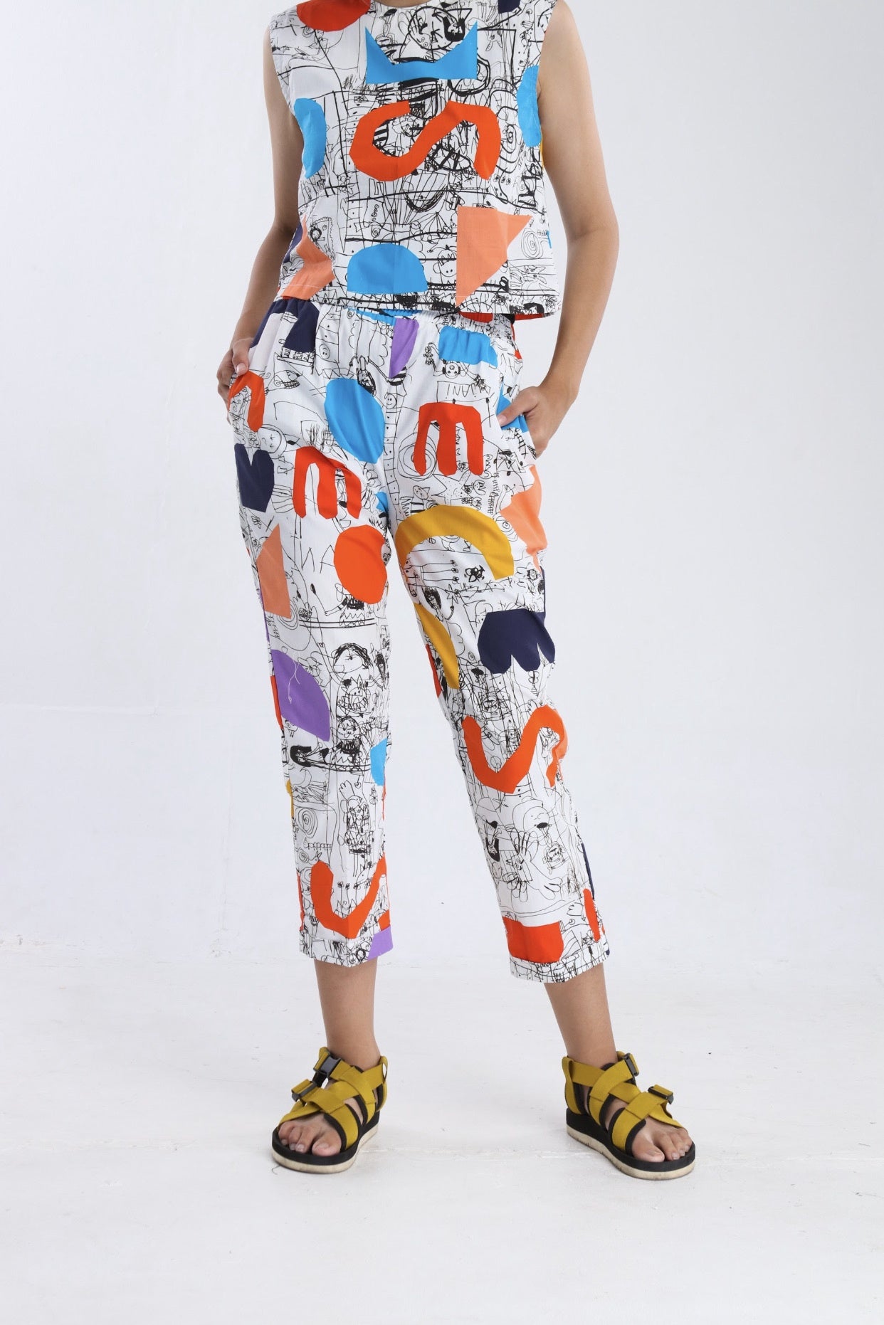 Calla The Label Doodle Rubber Waist Pants