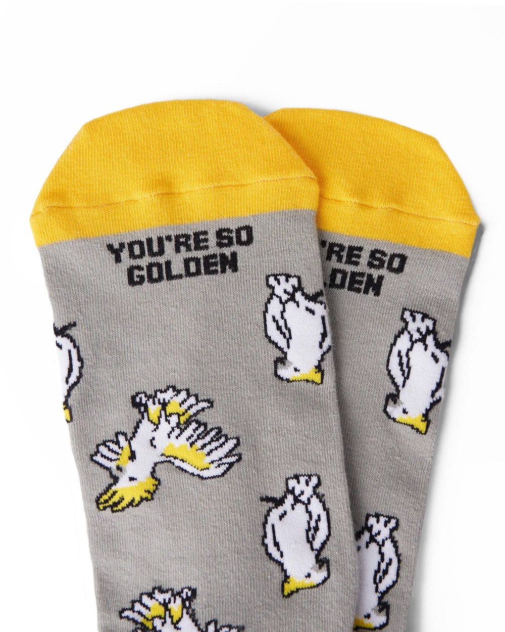 Talking Toes Golden Cockatoo One Size Crew Socks for Adults | Other Accessories | The Green Collective SG