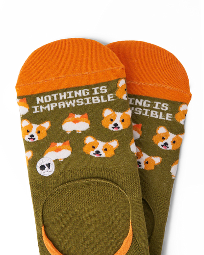 Talking Toes Impawsible Corgi No-Show Sock | Other Accessories | The Green Collective SG