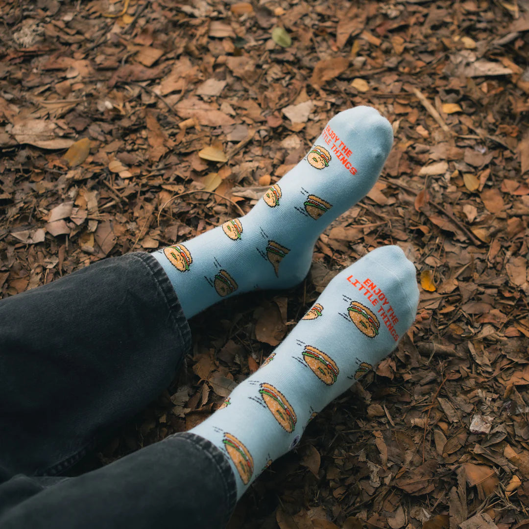 Talking Toes Flying Bagel Crew Sock | Socks | The Green Collective SG