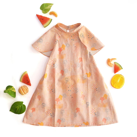 MMIKO LOLO Blush Broccoli Halter Dress in Organic Cotton | kids Fashion | The Green Collective SG