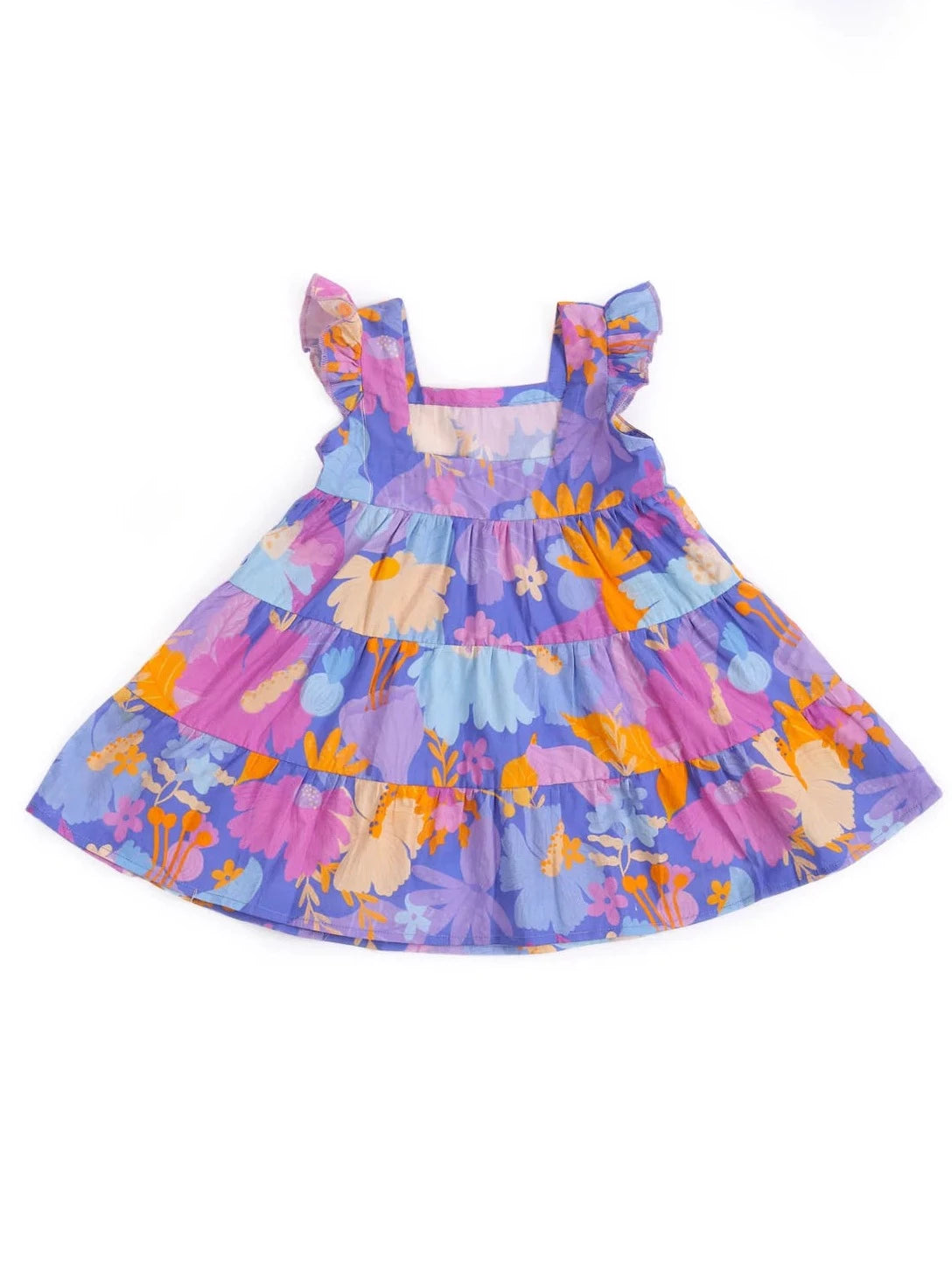 MIKO LOLO Daffy Tiered Frock in Organic Cotton | kids Fashion | The Green Collective SG