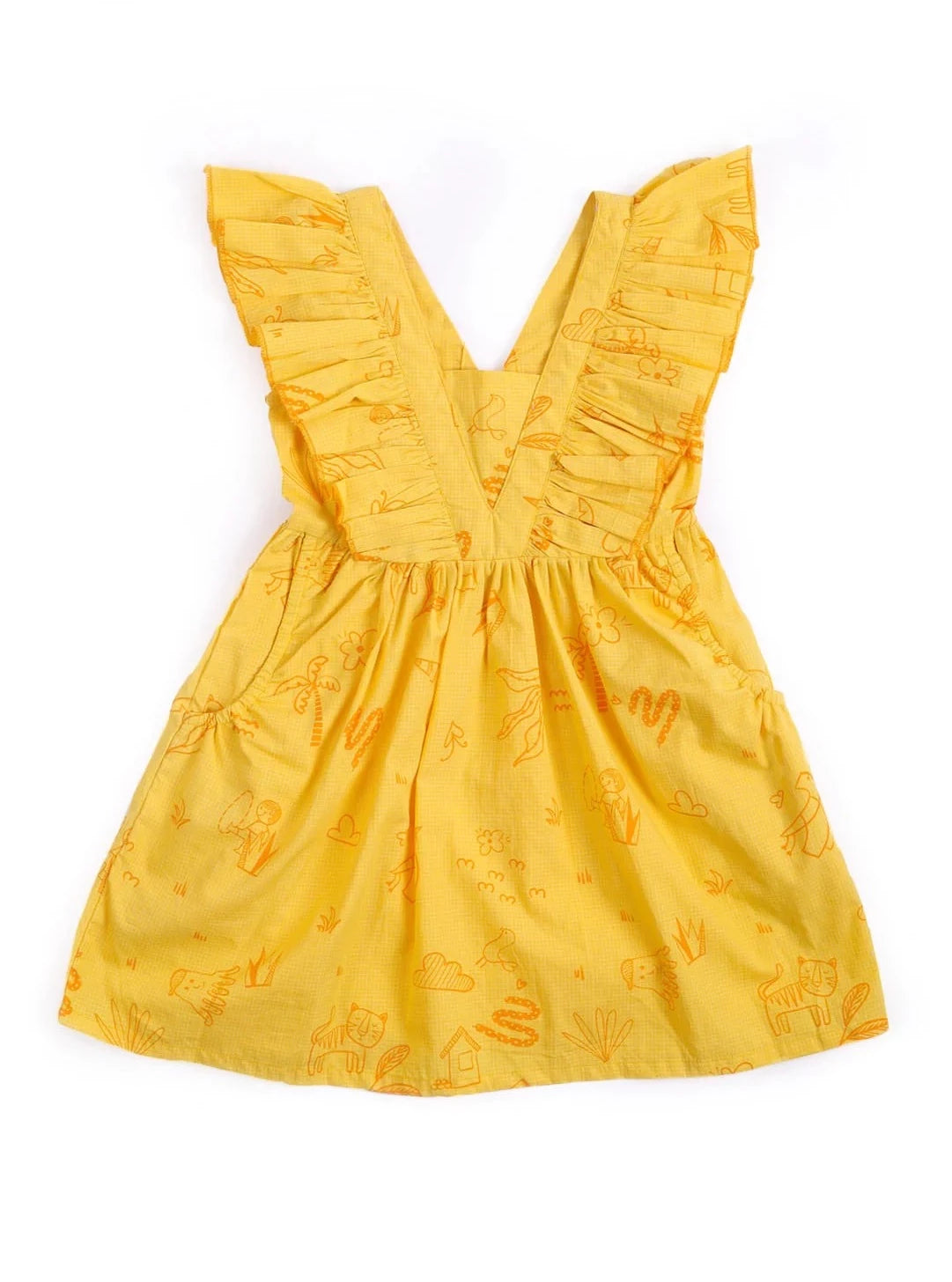 MIKO LOLO Wander Ruffle Dress in Organic Cotton | kids Fashion | The Green Collective SG