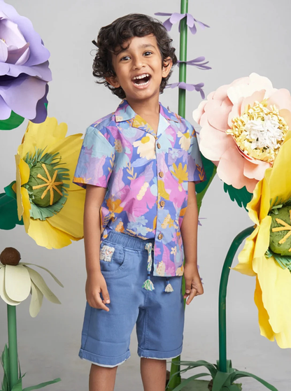 MIKO LOLO Daffy Hawaiian Summer Shirt in Organic Cotton | kids Fashion | The Green Collective SG