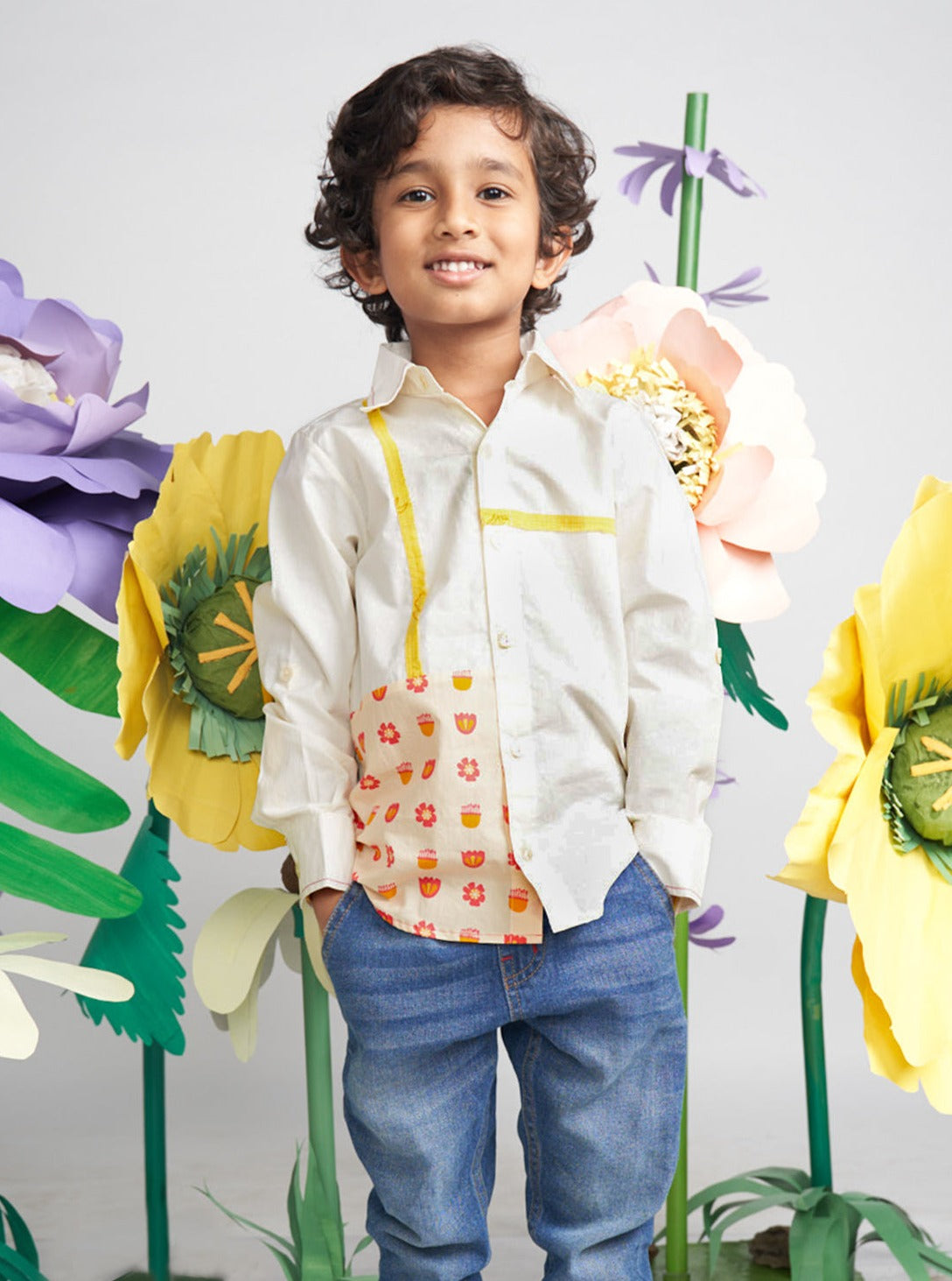 MIKO LOLO Tully Patch and Fray Shirt in Organic Cotton | kids Fashion | The Green Collective SG