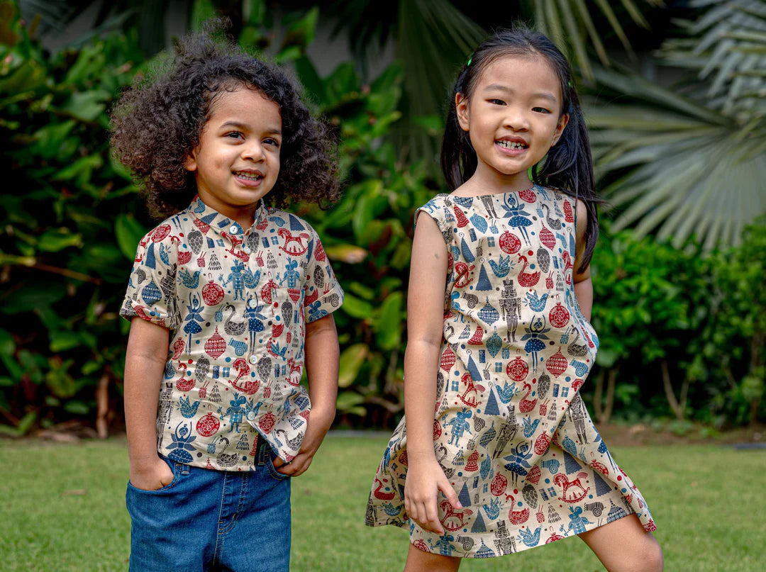 Aloha Girls A-Line Dress London | kids Fashion | The Green Collective SG