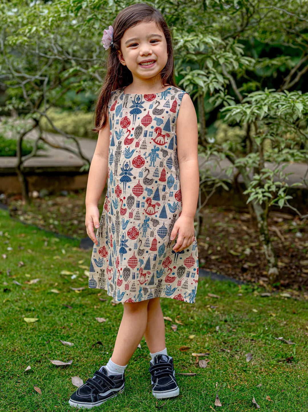 Aloha Girls A-Line Dress London | kids Fashion | The Green Collective SG