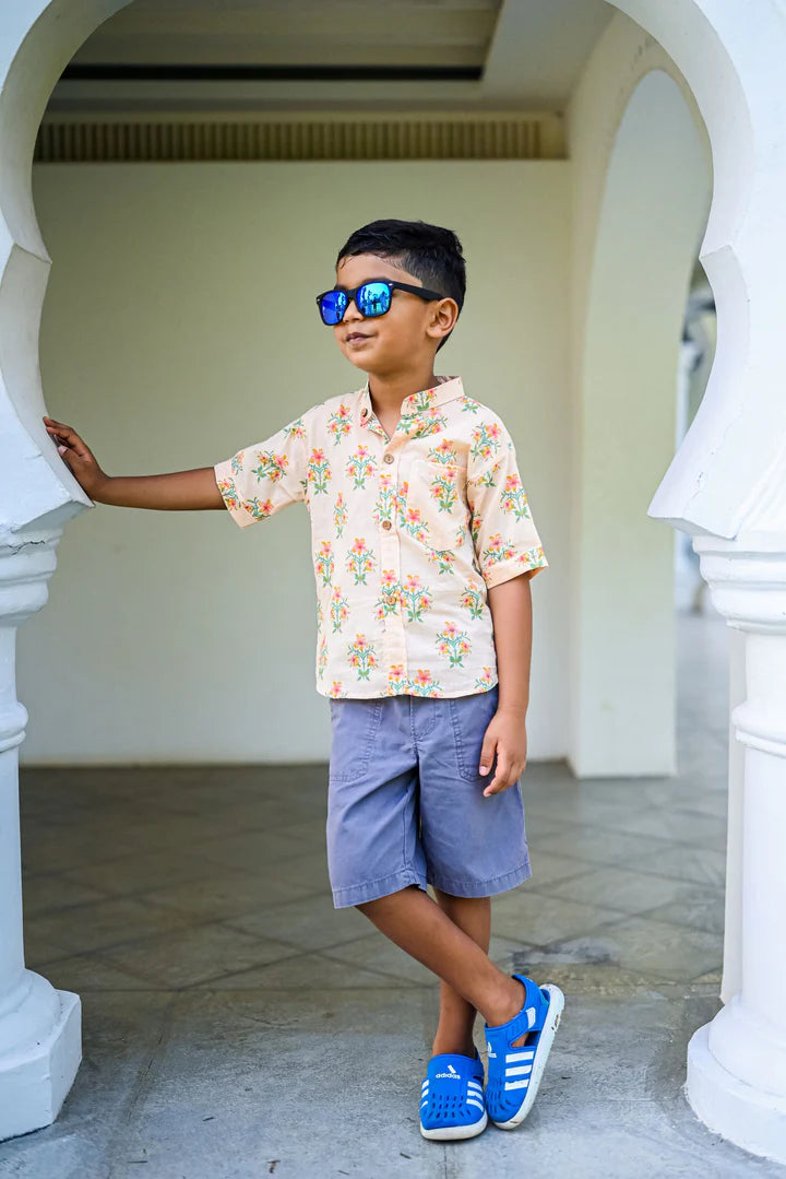 Nimbu Floral Unisex Shirt | kids Fashion | The Green Collective SG