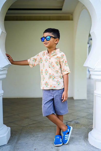 Nimbu Floral Unisex Shirt | kids Fashion | The Green Collective SG