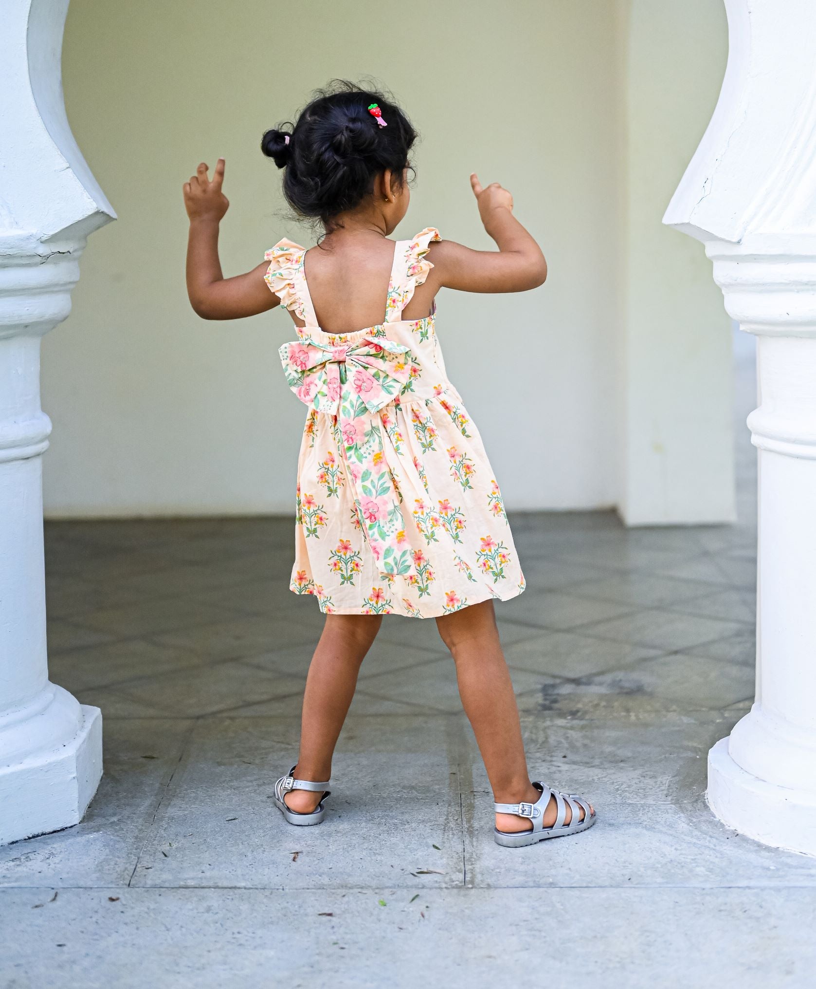 Nimbu Floral Frock Dress | kids Fashion | The Green Collective SG