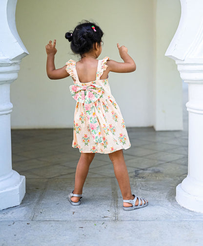 Nimbu Floral Frock Dress | kids Fashion | The Green Collective SG