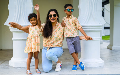 Nimbu Floral Unisex Shirt | kids Fashion | The Green Collective SG