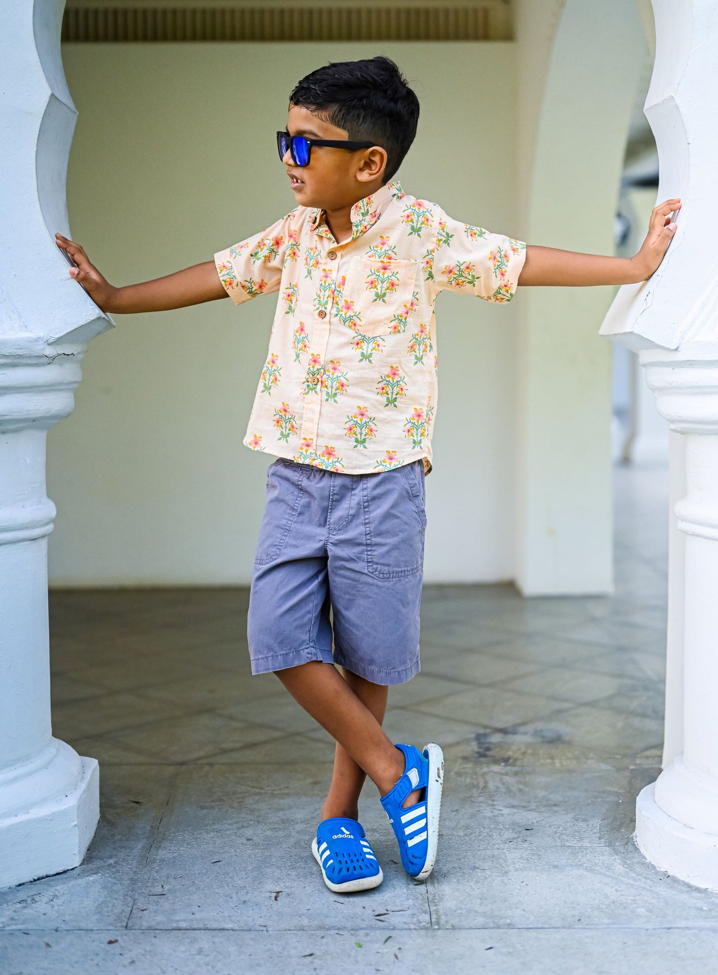 Nimbu Floral Unisex Shirt | kids Fashion | The Green Collective SG