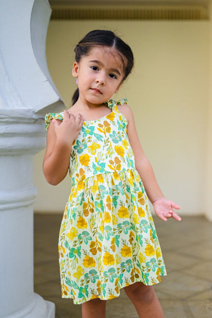 Nimbu Floral Frock Dress | kids Fashion | The Green Collective SG