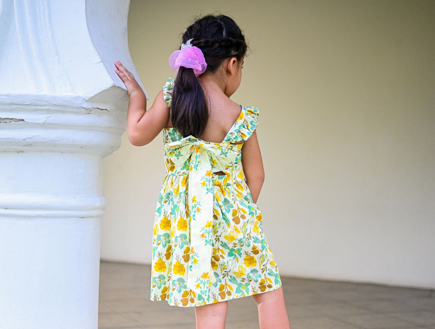 Nimbu Floral Frock Dress | kids Fashion | The Green Collective SG