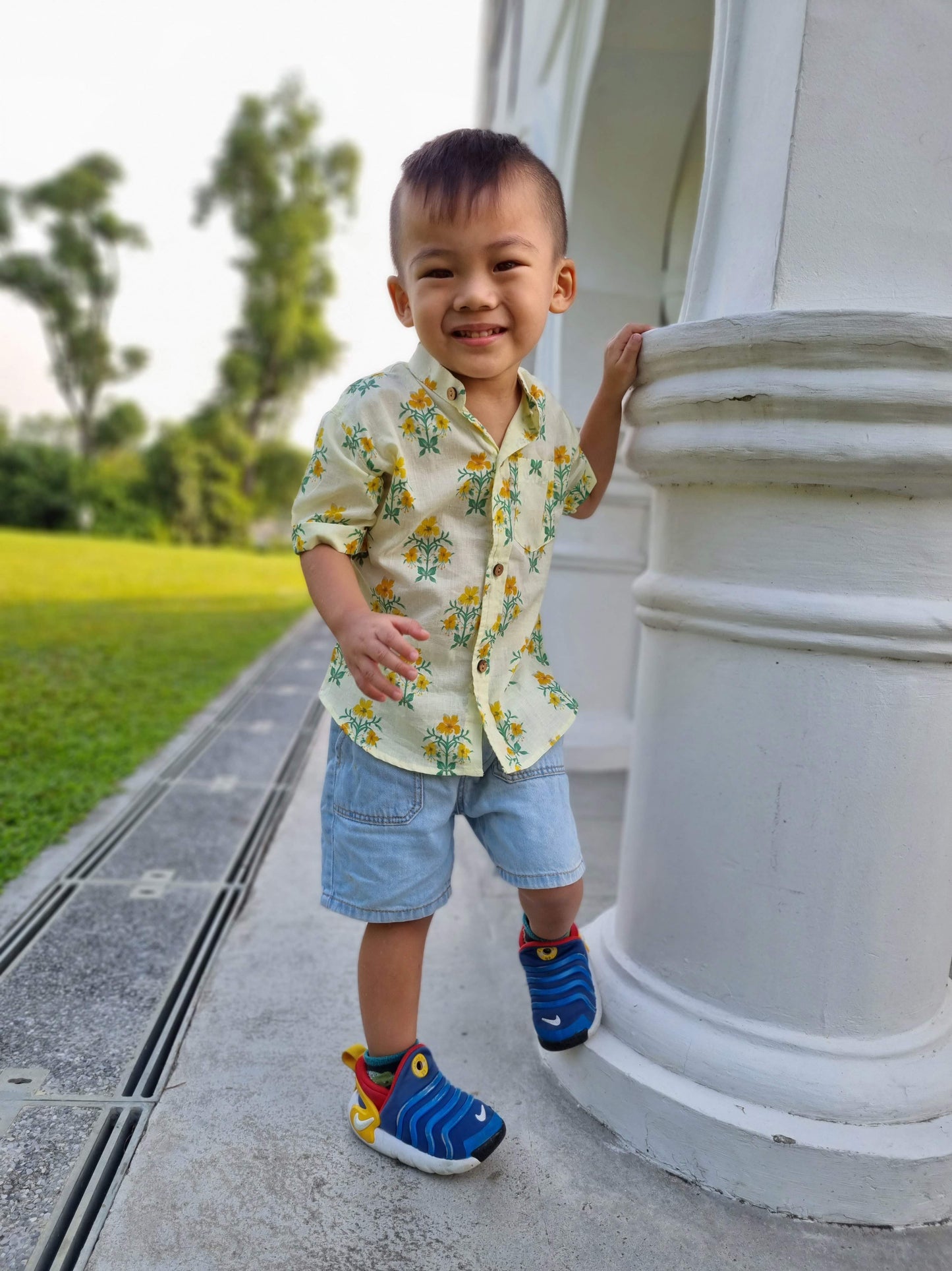 Nimbu Floral Unisex Shirt | kids Fashion | The Green Collective SG