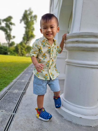 Nimbu Floral Unisex Shirt | kids Fashion | The Green Collective SG