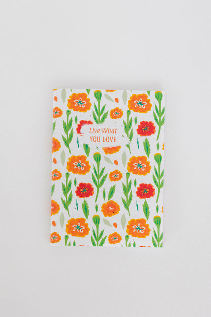 Purple & Pure Marigold Plantable Seed Notebook and pencils set | stationary | The Green Collective SG