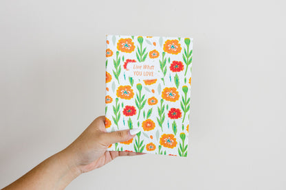 Purple & Pure Marigold Plantable Seed Notebook and pencils set | stationary | The Green Collective SG