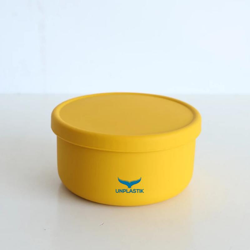 Medium Round Lunch Box (700ml) - Yellow | Food Storage | The Green Collective SG