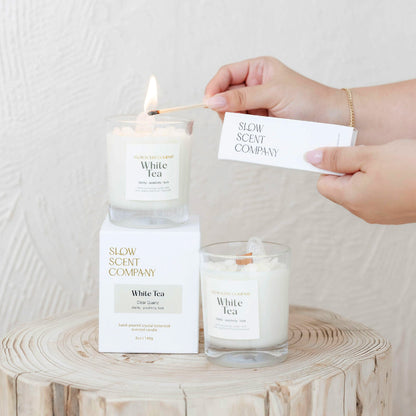 Slow Scent Company White Tea Crystal Candle | Home fragrances | The Green Collective SG