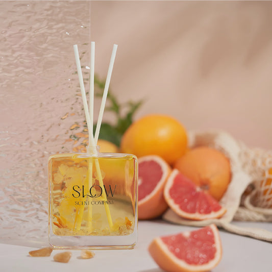 Slow Scent Crystal Botanical Reed Diffuser - Grapefruit Garden